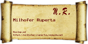 Milhofer Ruperta névjegykártya